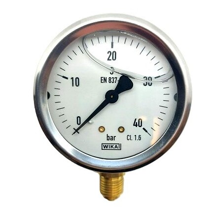 Manometer 40 BAR 0-40 63mm RADIAL g�ngnippel ned�t